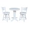 International Concepts 30 in. Solid Wood Round Top Pedestal Dining Table with 4 Counter Height Stools in White K08-30RT-23B-S800SW2 - alternate 1